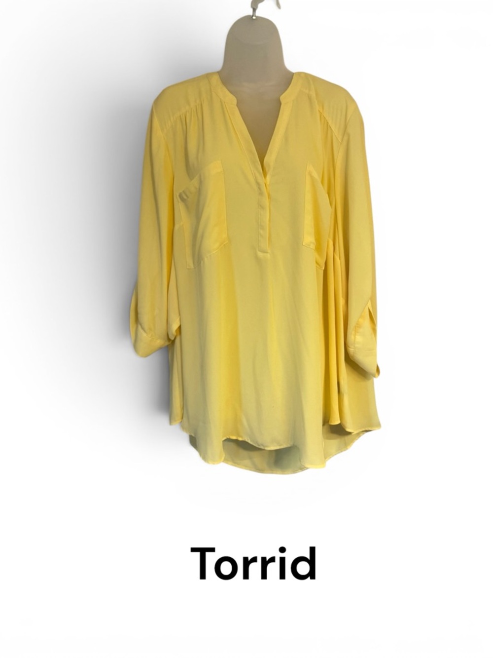 TORRID GORGEOUS Sunny Yellow Split V-Neck Blouse